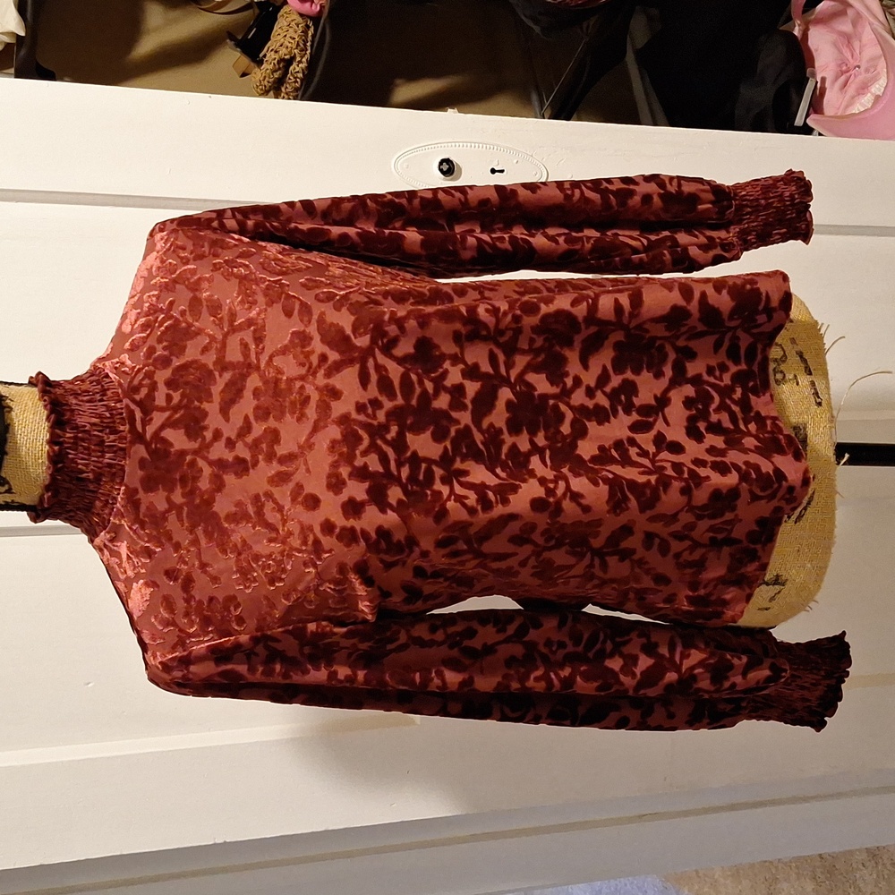 Beautiful For FALL🍁🍂🍁🍂Very Pretty Velvet Like Blouse